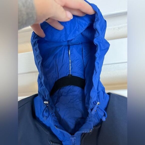 TORY BURCH SPORT Blue Jacket With Detachable Hood Size Small - Picture 5 of 13